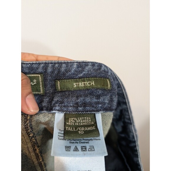 Eddie Bauer Women Denim Jean Maxi Skirt Sz 10 Tall Cottagecore Country Modest - Picture 5 of 8